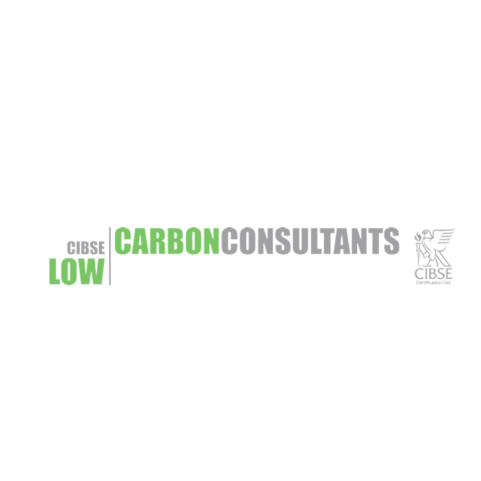CIBSE Low Carbon Consultants logo in green and gray on a white background