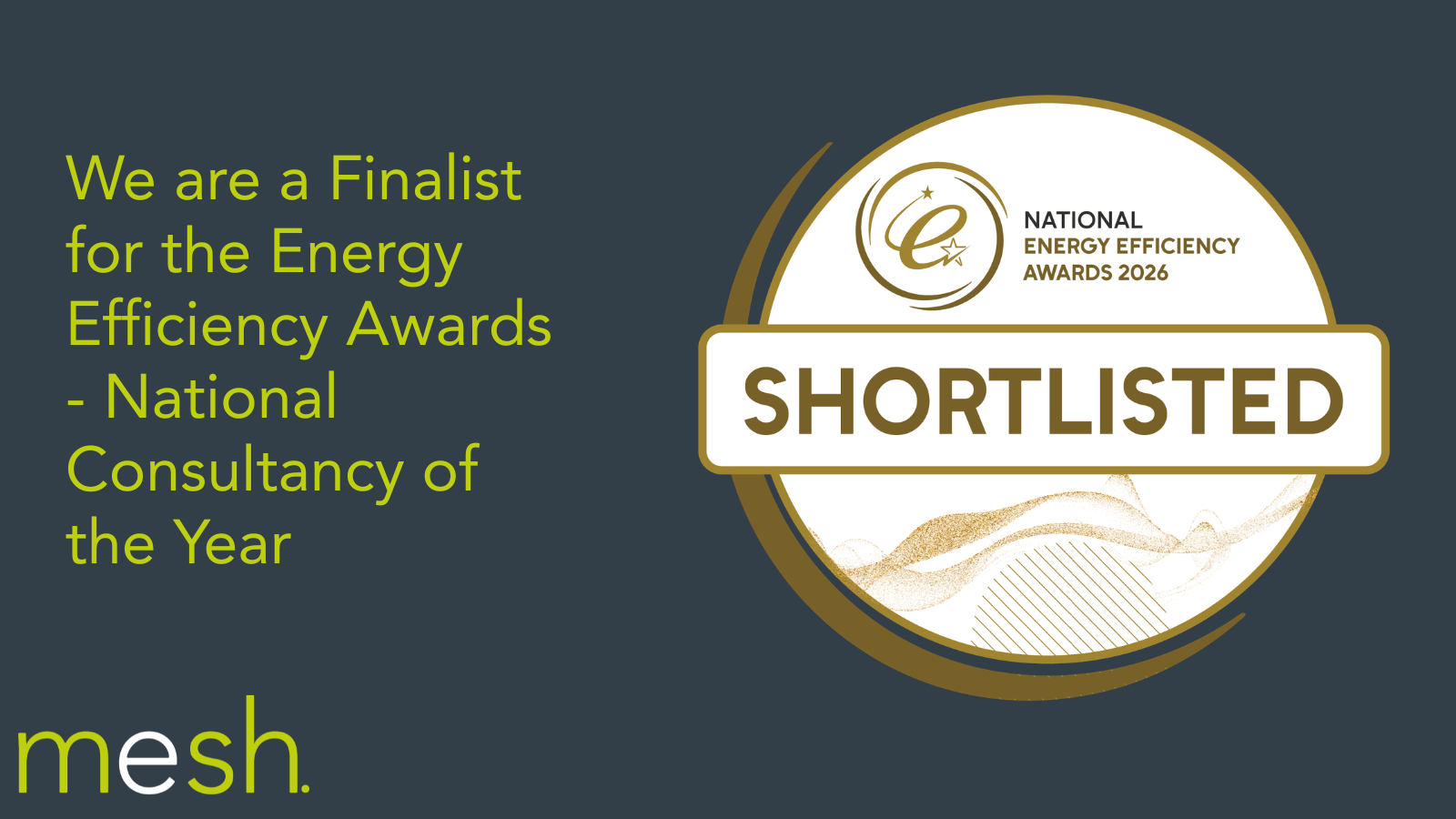 Mesh - finalist for the Energy Efficiency Awards National Consultancy of the Year Award