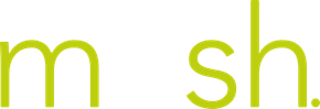 Lime-green lowercase letters “m sh” on a white background