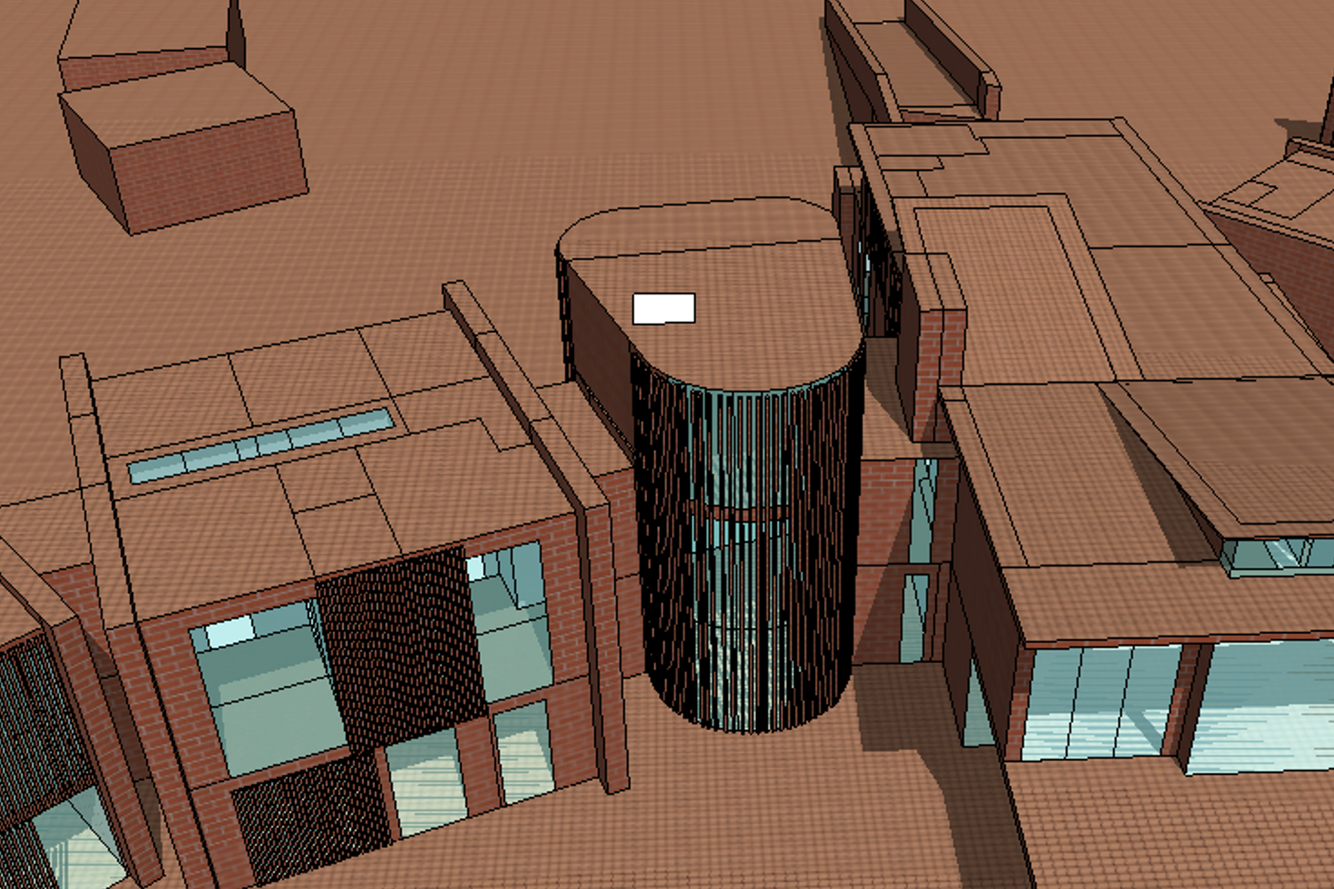 3d model on computer of building