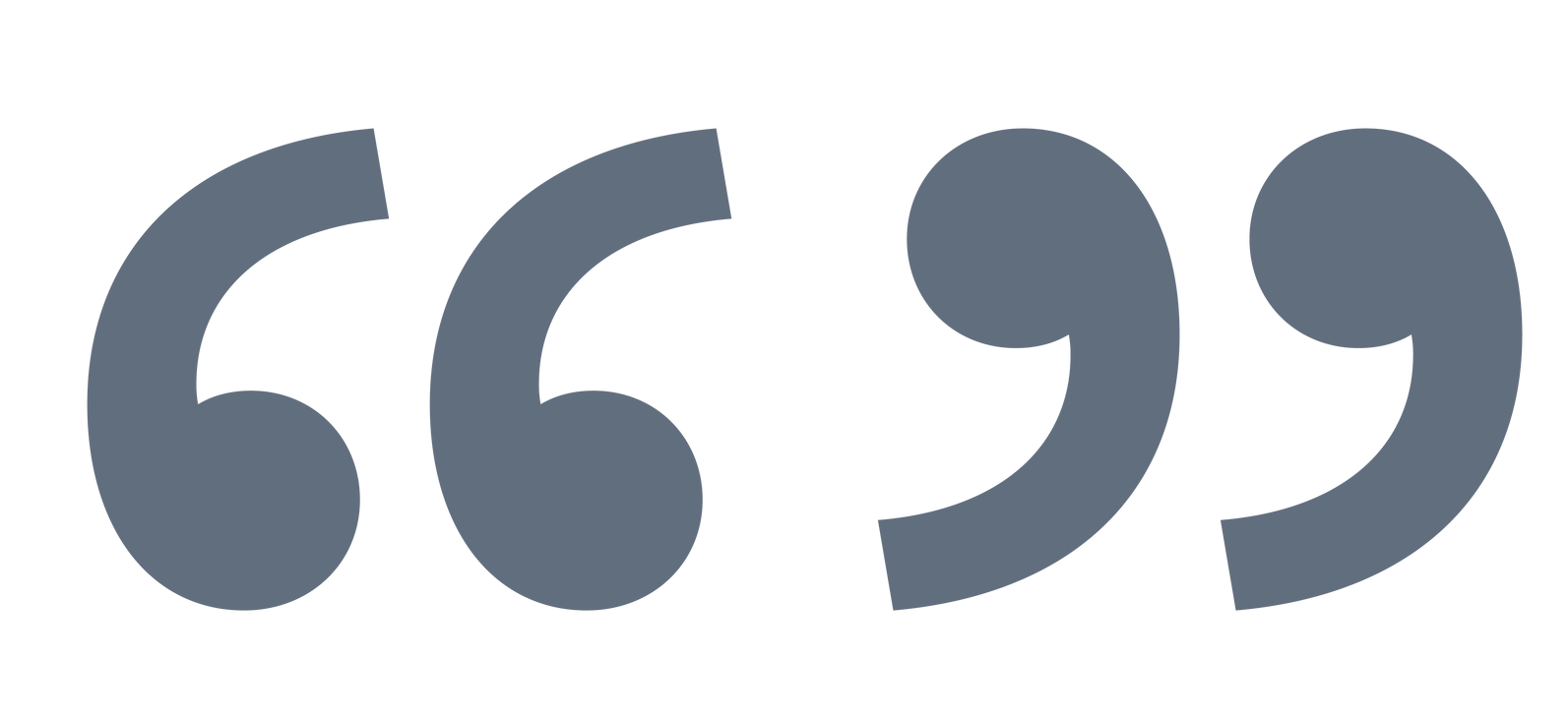Two pairs of gray quotation marks on a white background