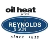 H. Reynolds & Son oil heat logo with blue oval and “since 1935” text