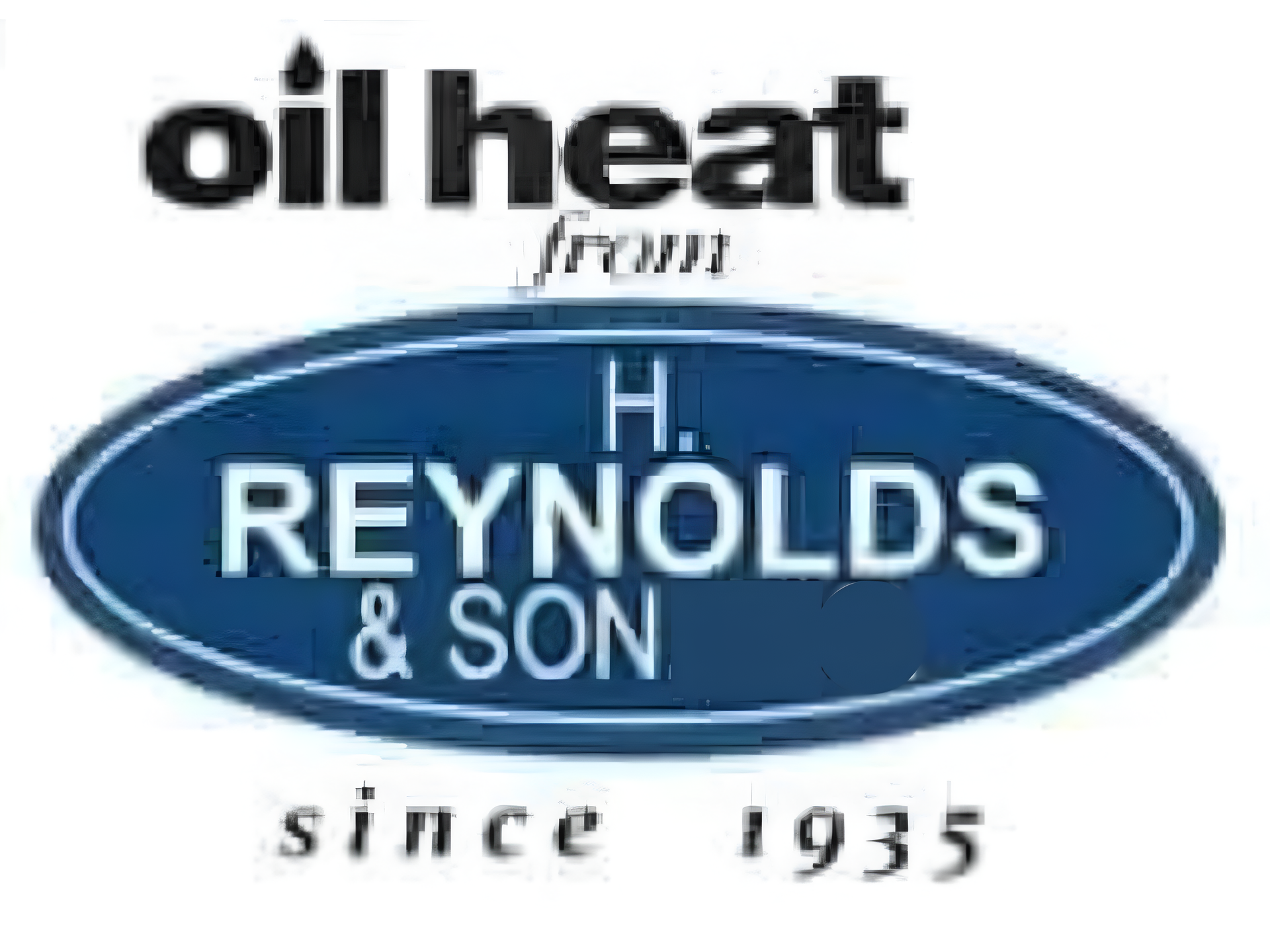 Oil heat from H. Reynolds & Son logo, blue oval with black text, “since 1935”