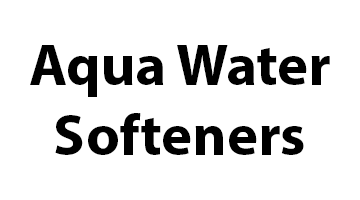 Aqua Water Softeners logo in bold black text on a white background