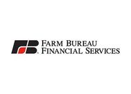 Farm Bureau Financial Services logo: black and red stylized FB with text.