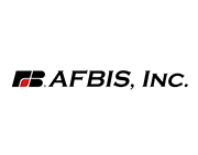 AFBIS, Inc. logo: Black and red angular design, with 