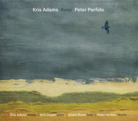 CD cover: Landscape painting with a bird in flight, dark blue sky, green fields.