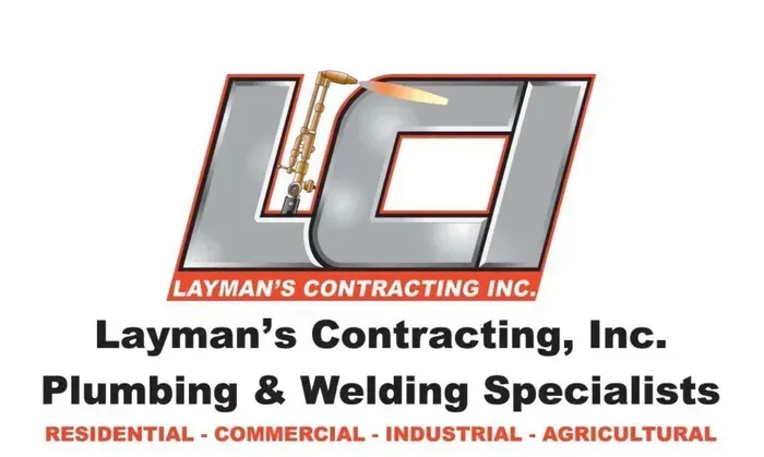 A logo for layman 's contracting inc. plumbing and welding specialists