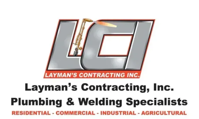 A logo for layman 's contracting inc. plumbing and welding specialists