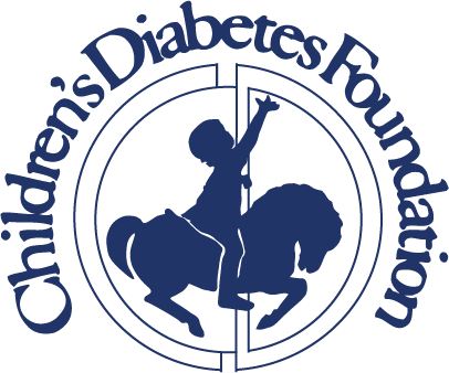 Blue Children's Diabetes Foundation Logo with child on carousel.
