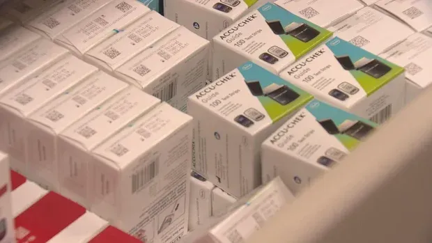 drawer of diabetic supplies