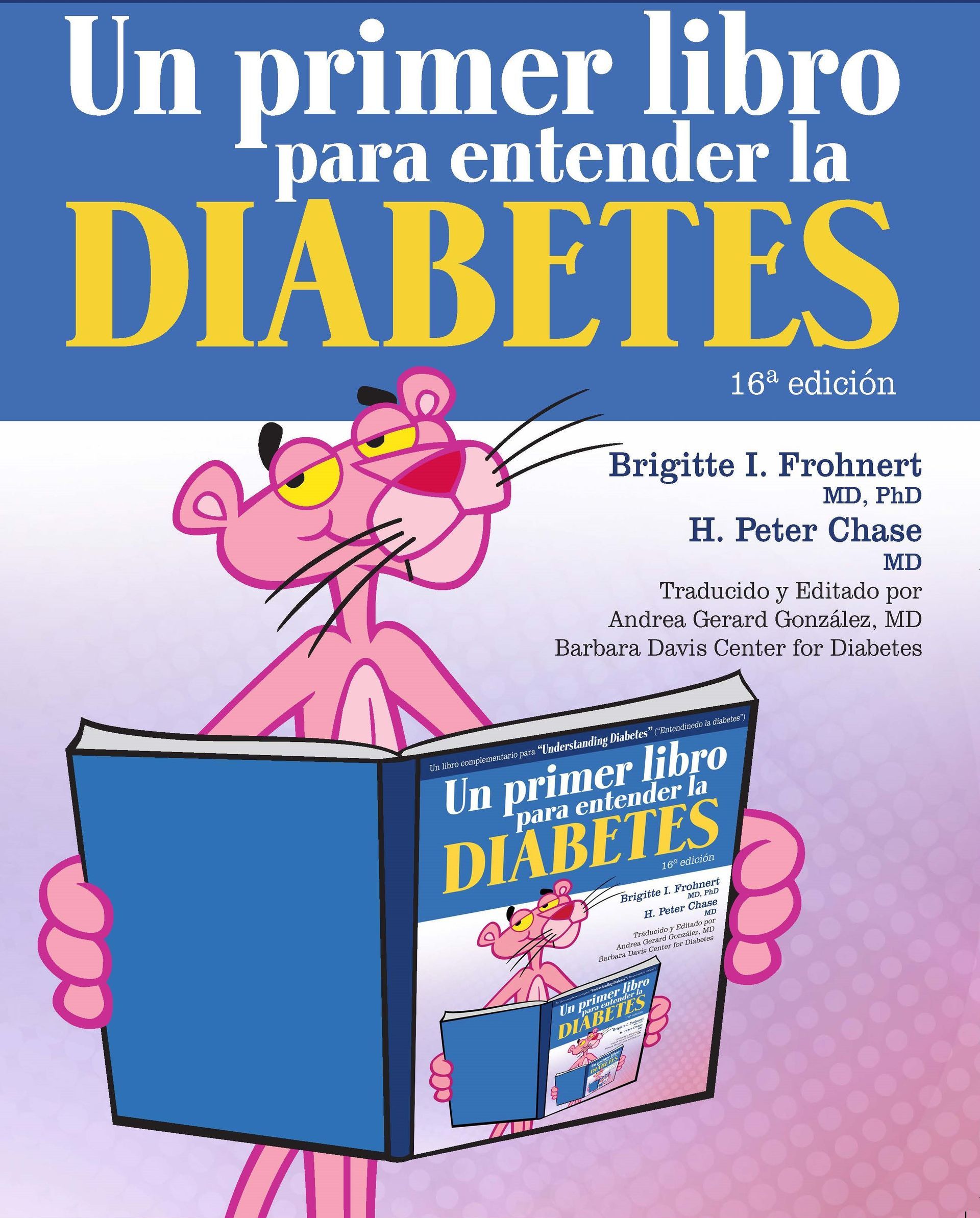 Spanish cover of the 16th edition Pink Panther first book about diabetes