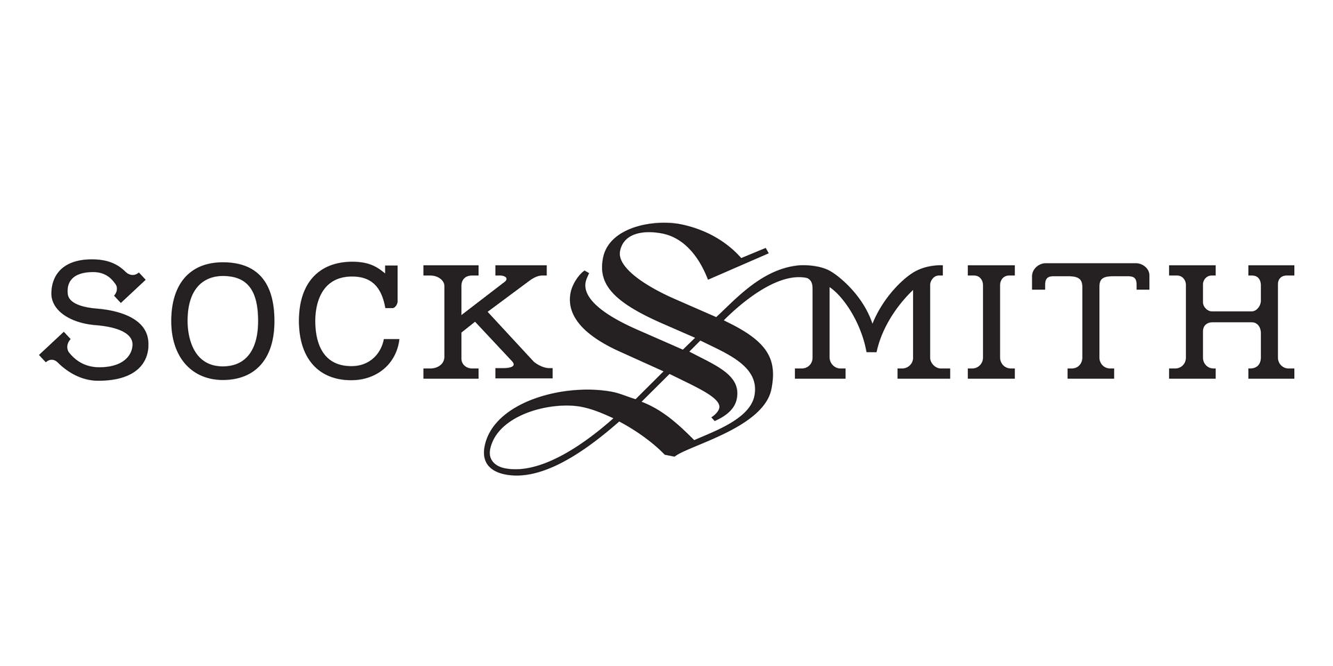 black and white socksmith logo