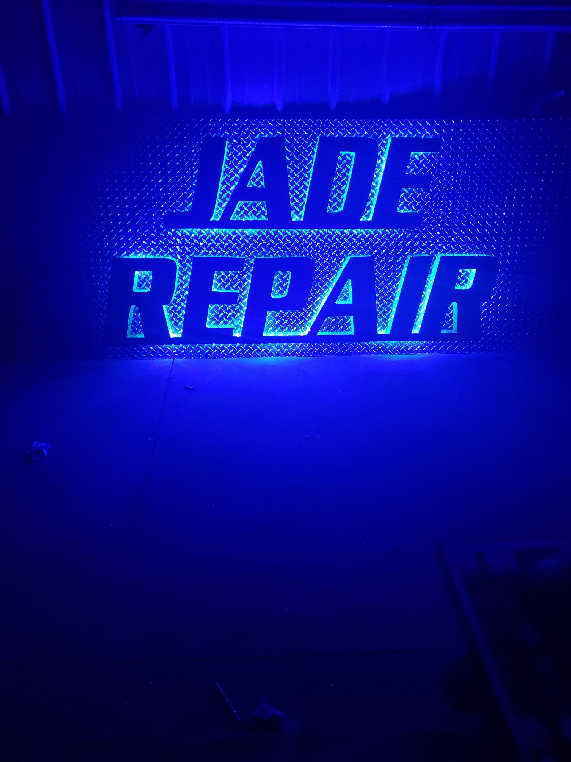 Blue neon sign 