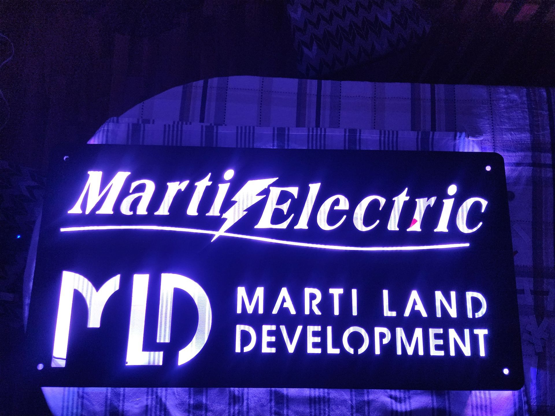 Lit-up sign: 