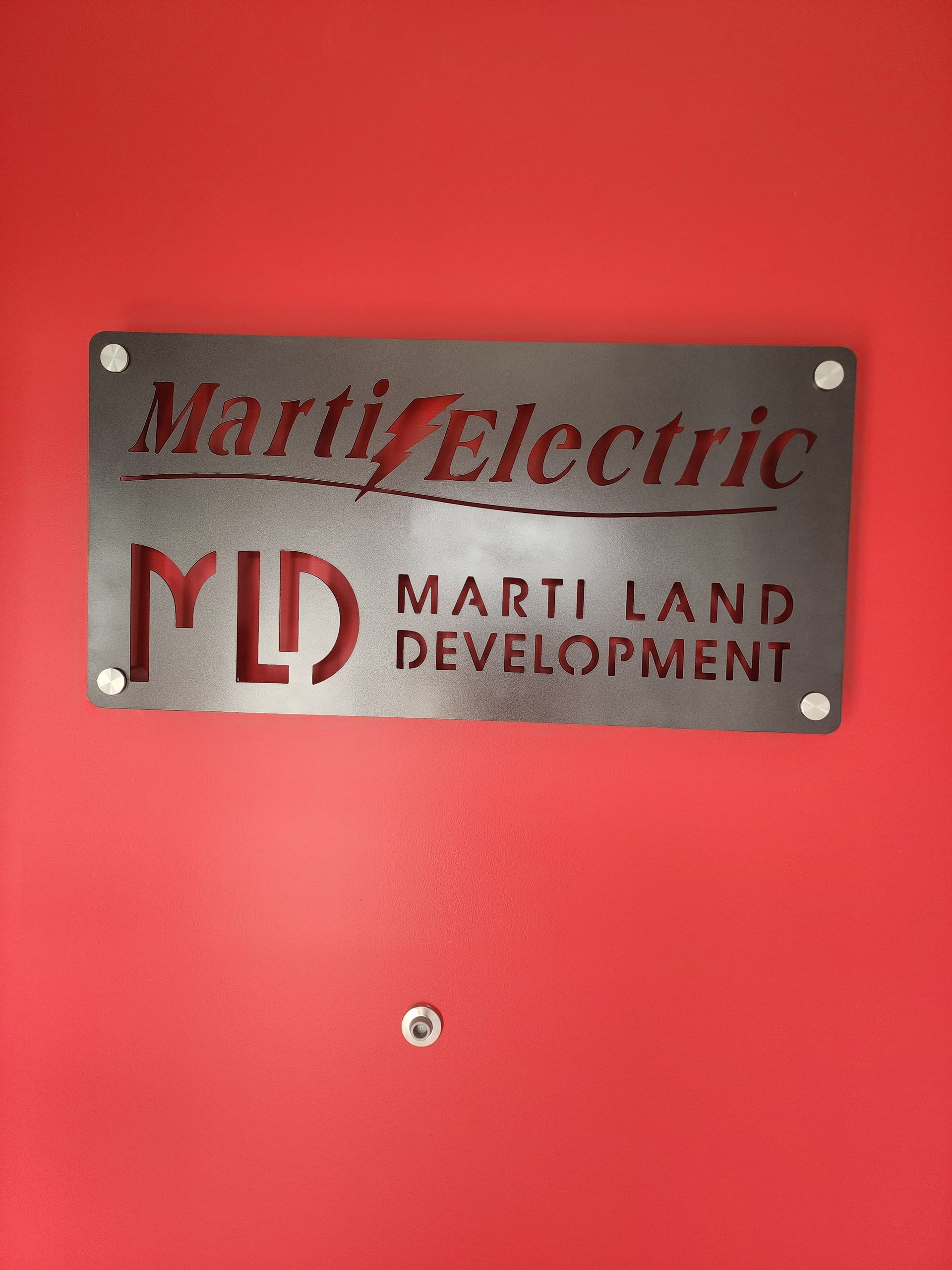 Metal sign with 