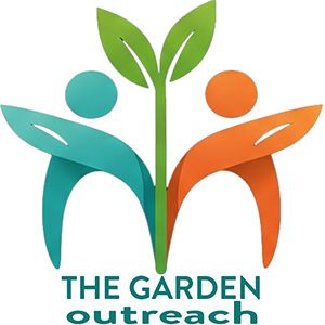 Two stylized figures embrace a plant with green leaves; text reads