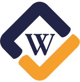 Wilson Whitaker Rynell logo, a blue and orange logo with the letter w on it