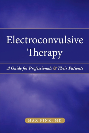 Book cover titled “Electroconvulsive Therapy: A Guide for Professionals & Their Patients” on a purple background