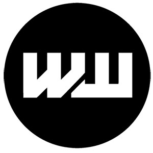 White “wu” logo on a black circular background.
