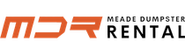 Meade Dumpster Rental logo in orange and black with bold white text