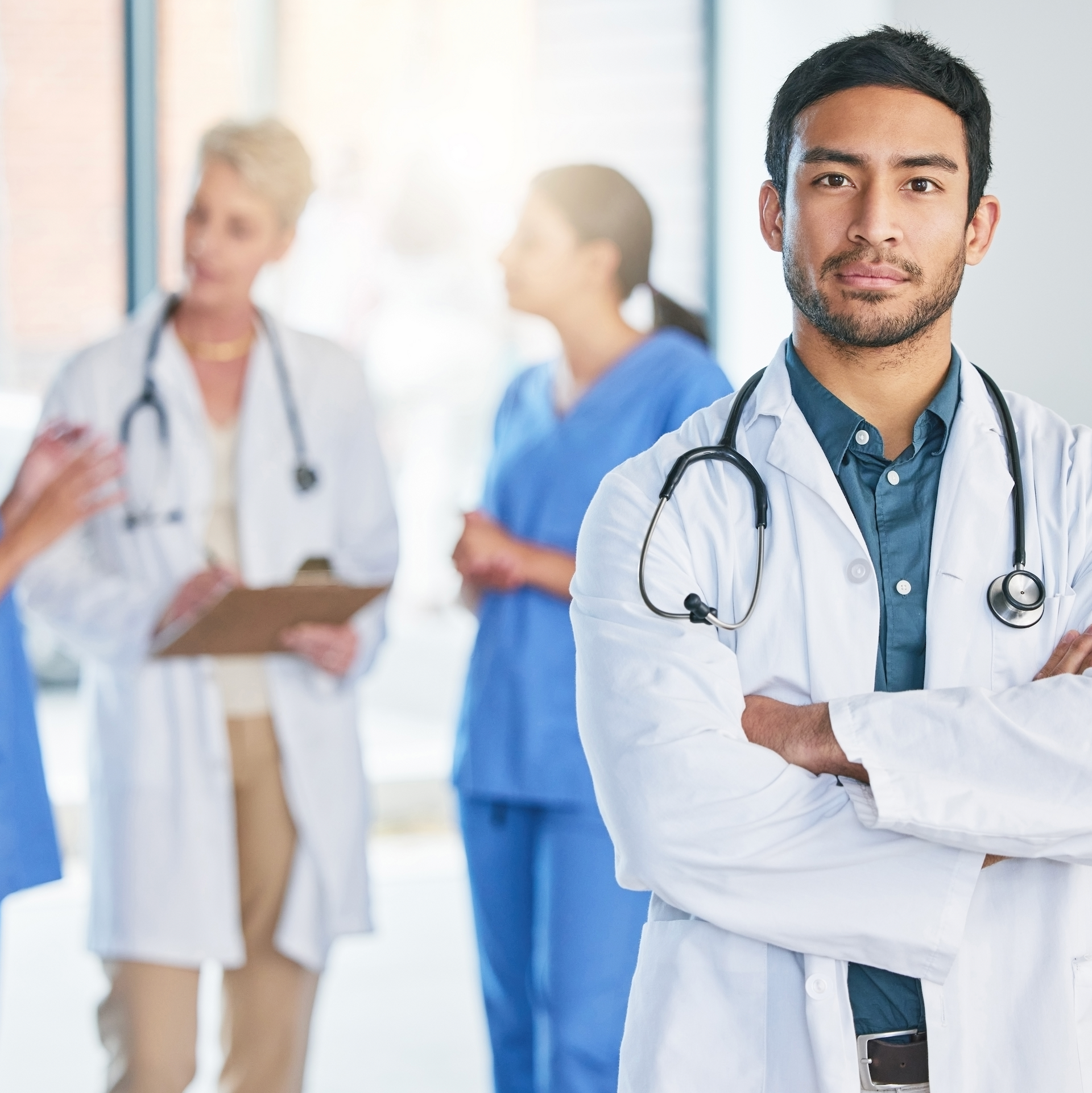 Medical Professional discussing work.