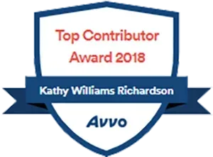 Top contributor award 2018 kathy williams richardson avvo