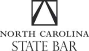 A black and white logo for north carolina state bar