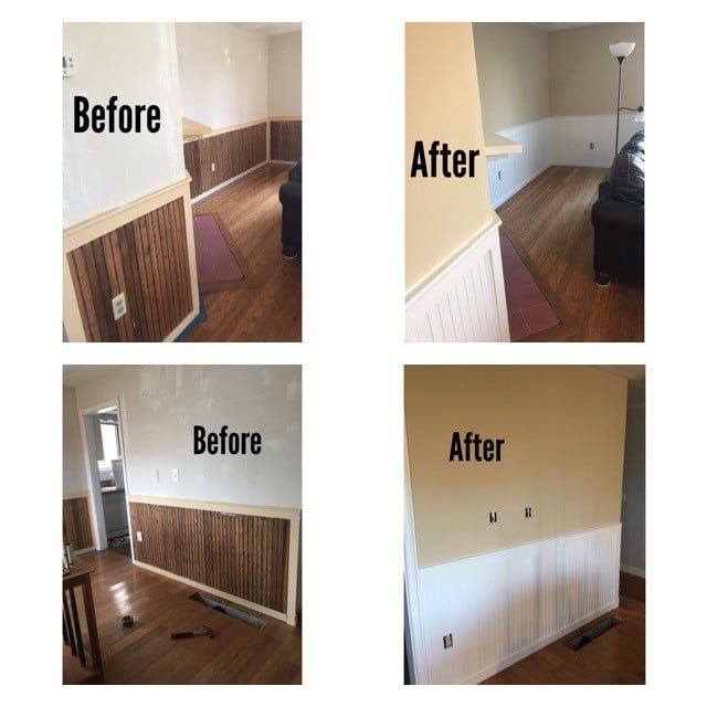 Before and After Hallway Construction — Waterbury, CT — Armend's Painting and Home Improvement
