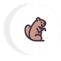 a squirrel is sitting in a circle on a white background .