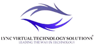 Lync Virtual Technology Solutions logo with purple abstract eye and tagline &ldquo;Leading the Way in Technology&rdquo;