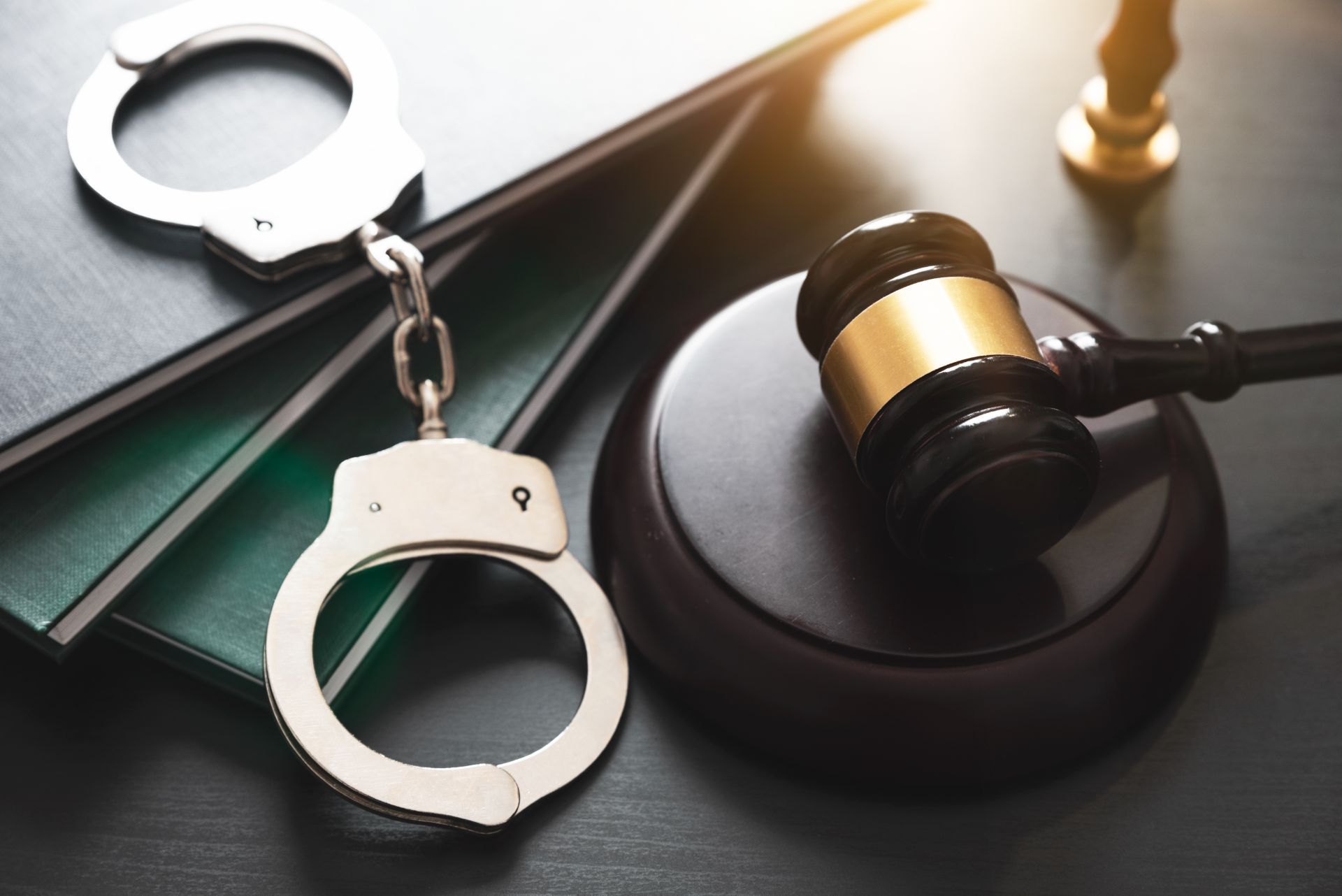Handcuff and gavel