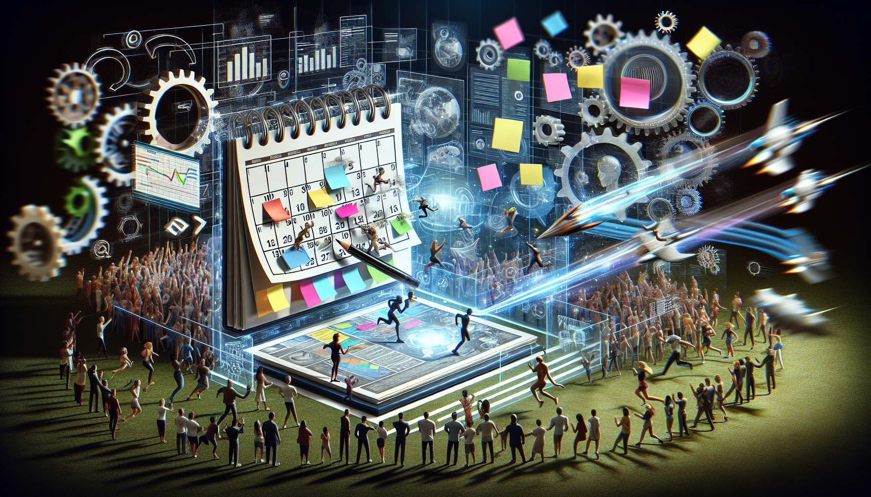 Illustration of a social media management strategy