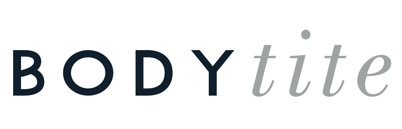 the logo for bodytite is a black and white logo on a white background .