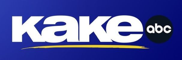 KAKE ABC Wichita logo on blue background the text.