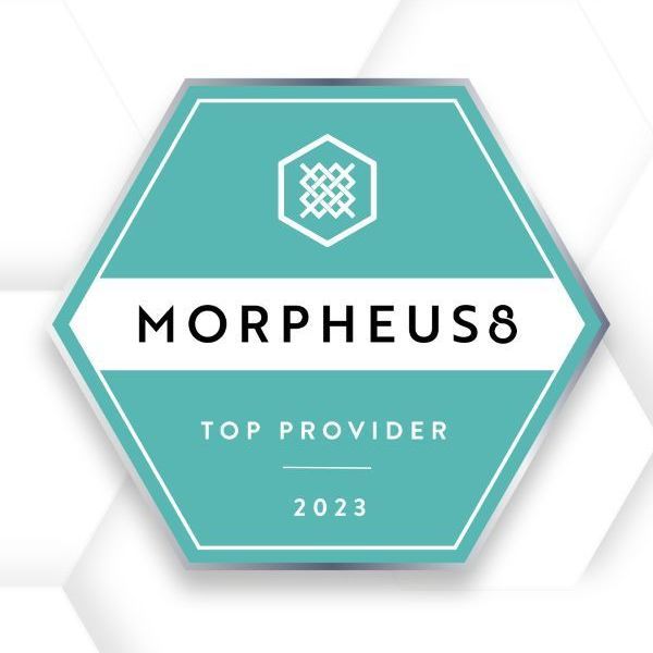 an award badge that says morpheus8 top provider 2023