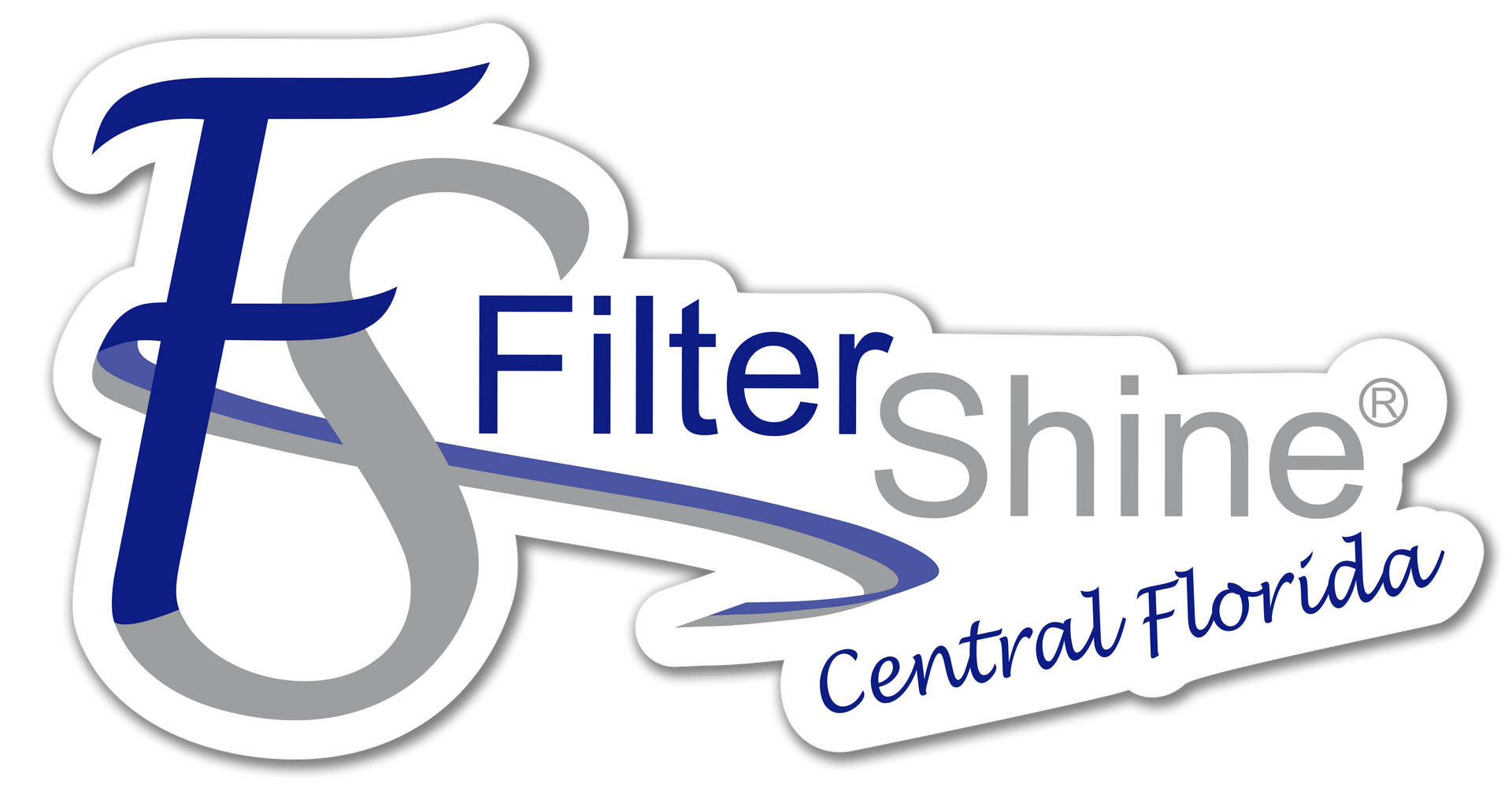The logo for filter shine central florida is a sticker on a white background.
