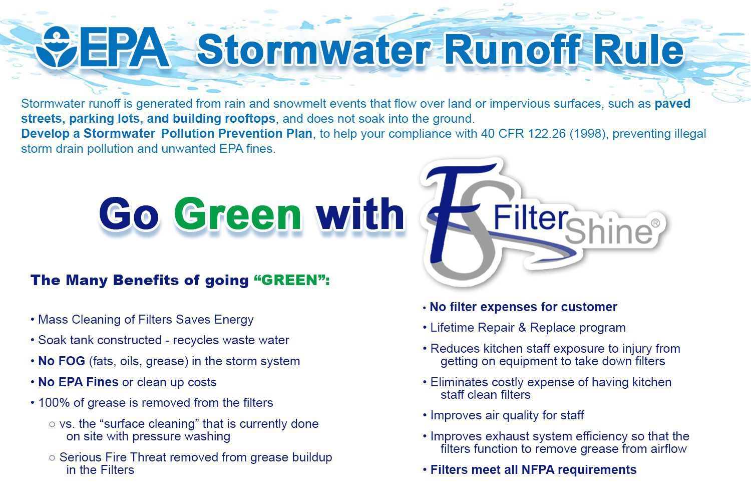 A poster that says `` go green with filtershine '' A poster that says `` go green with filtershine ''