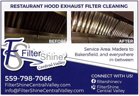 A before and after picture of a restaurant hood exhaust filter cleaning A before and after picture of a restaurant hood exhaust filter cleaning