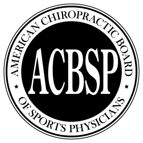 Certified sports chiropractor badge.