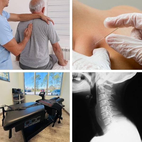 Pain management services including chiropractic adjustments, acupuncture therapy, spinal decompression therapy & x-rays.