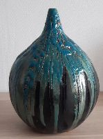 Turquoise Raku Vaas