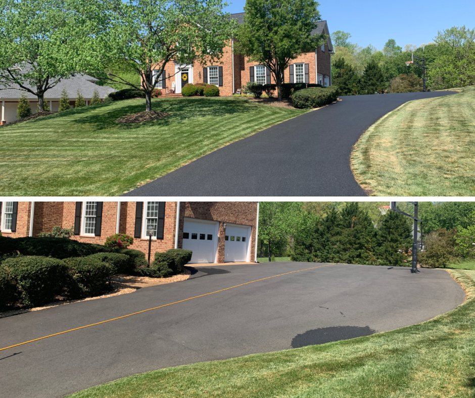 before and after Fresh Asphalt