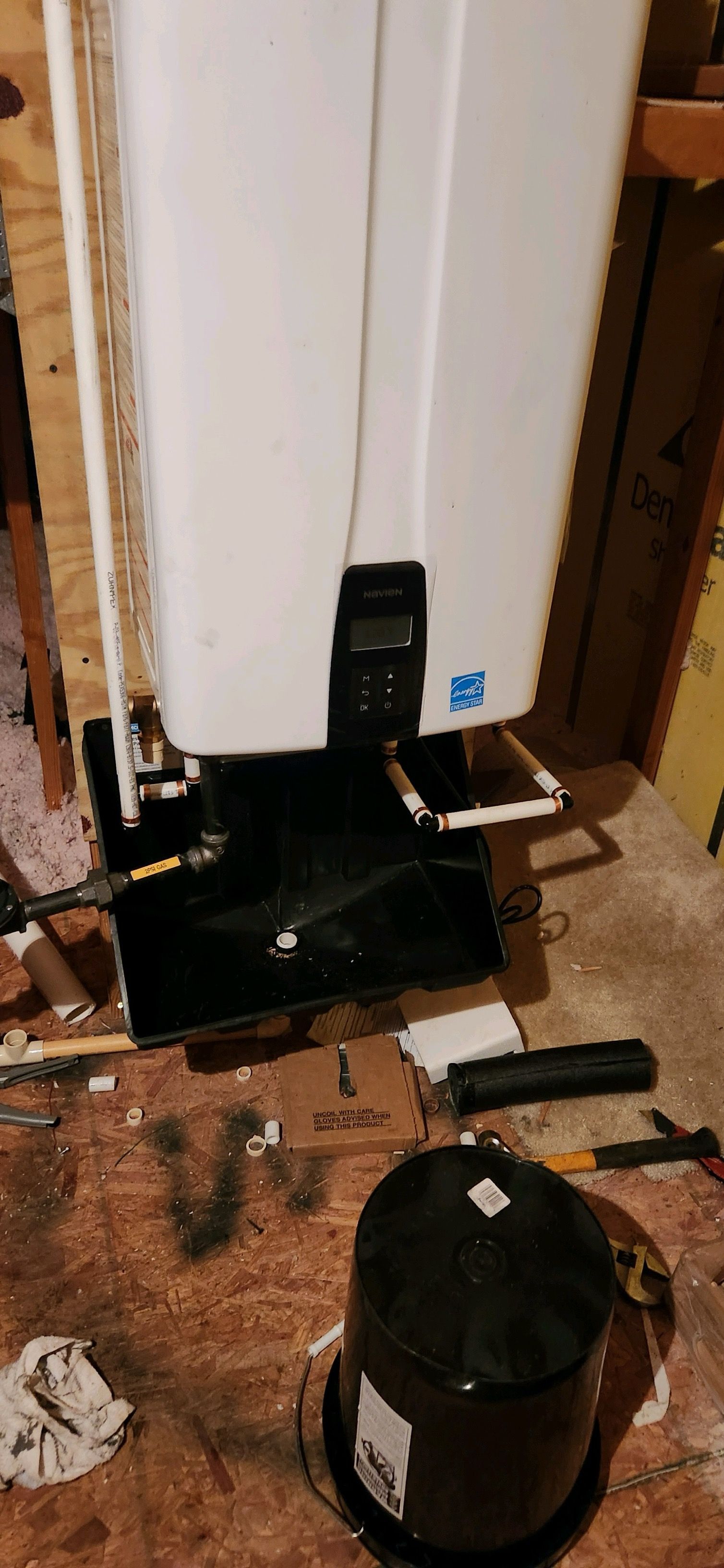 Tankless water heater wall-mounted installation