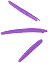 Purple three-line burst icon on white background