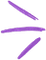 Purple three-line burst icon on white background