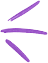 Purple abstract logo made of three diagonal brush-like strokes on a white background