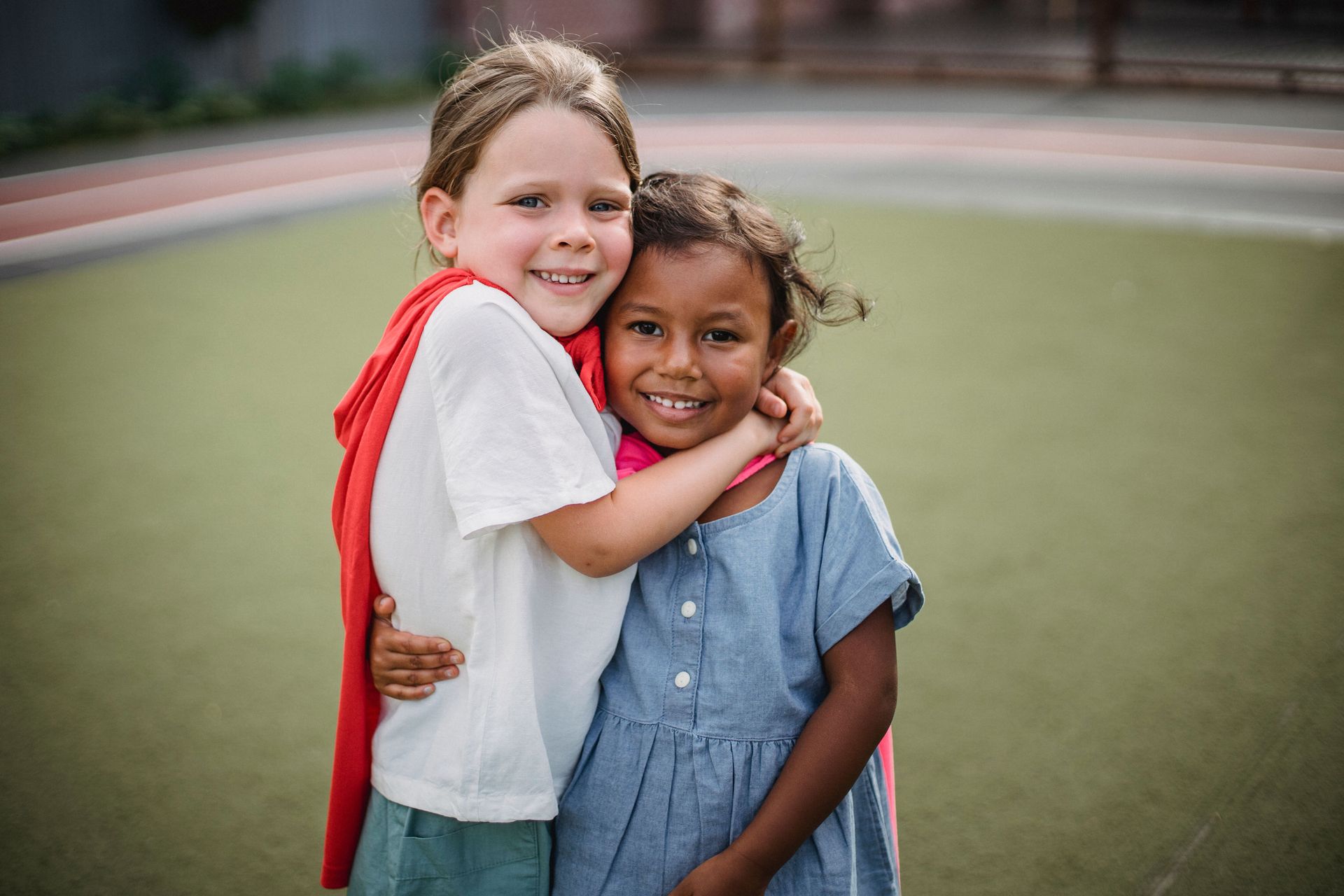 Kids hugging