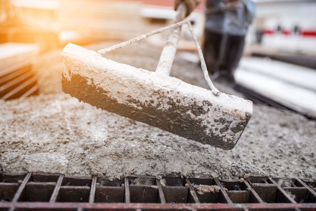 concrete pouring tool during commercial concreting