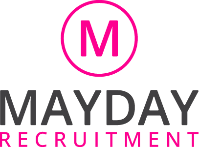 Mayday Recruitment logo with a pink “M” in a circle above the company name.